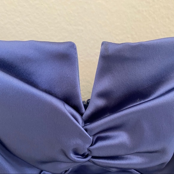 Nicole Miller Collection Blue Satin Cocktail Dress - Picture 12 of 14